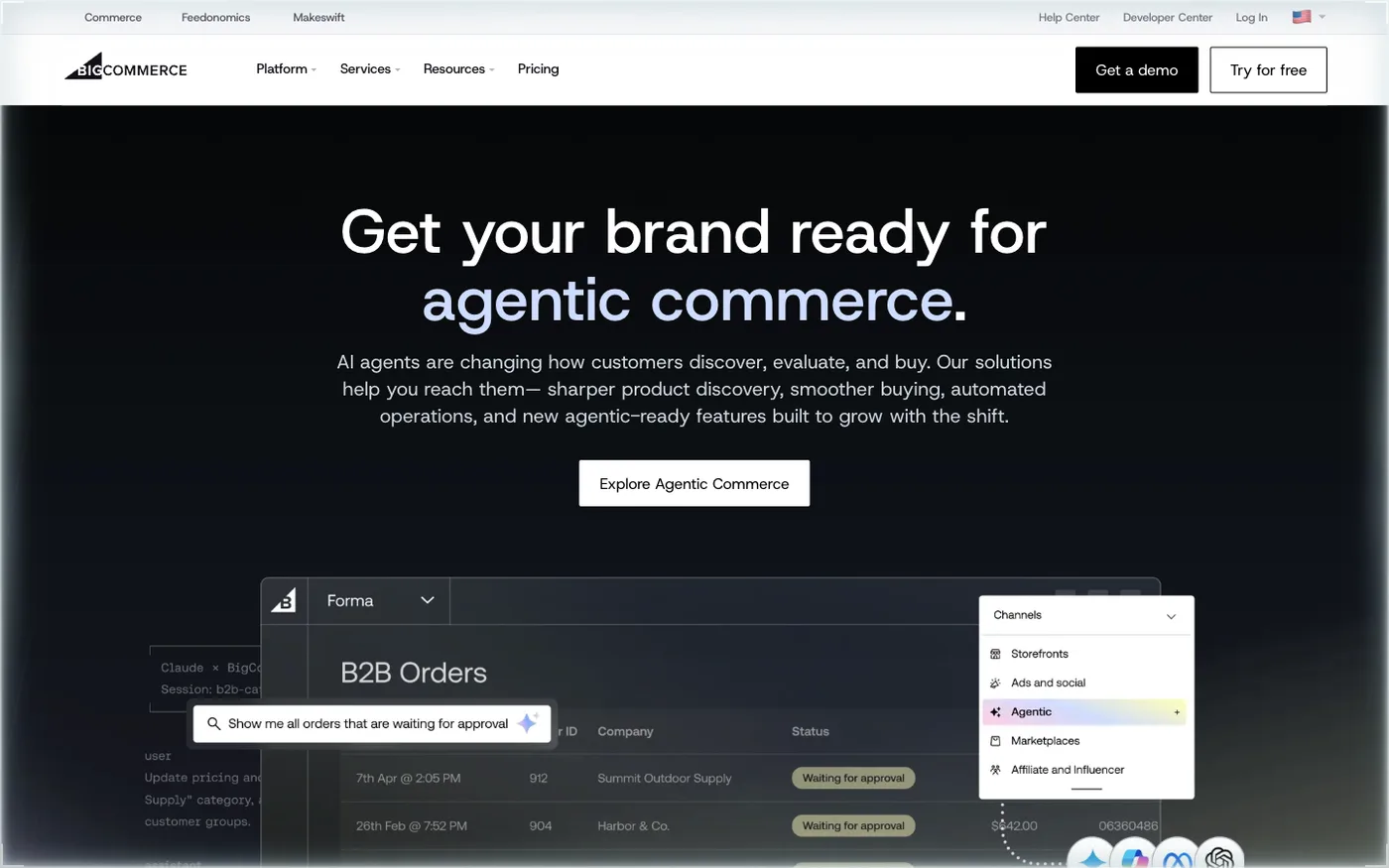 BigCommerce homepage