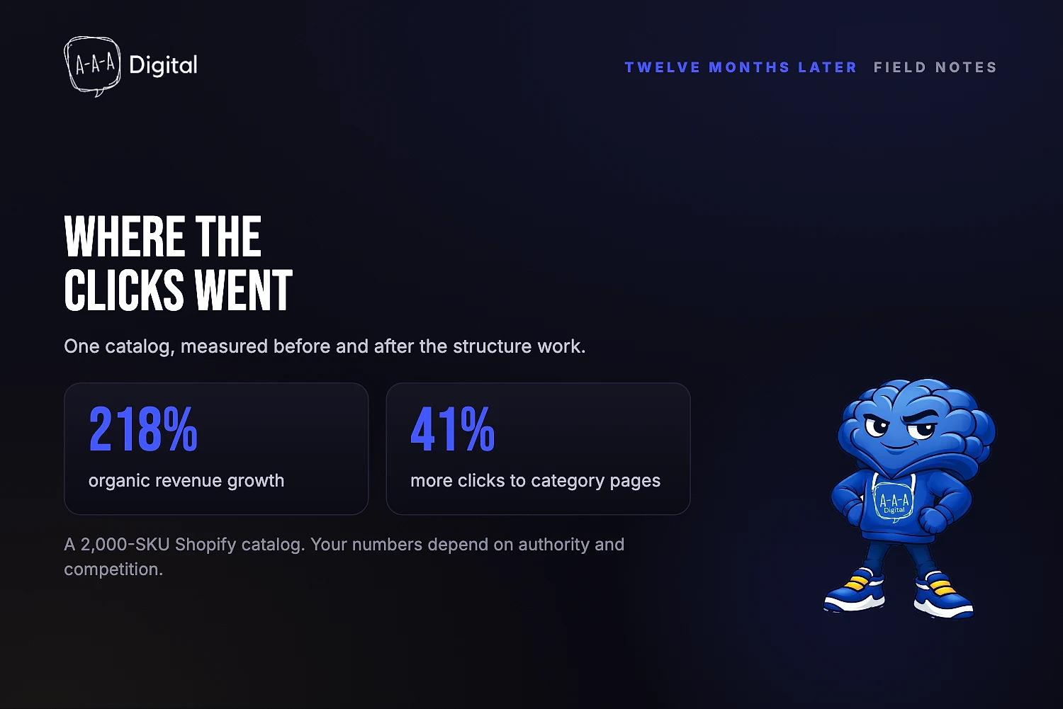 Ecommerce SEO results dashboard