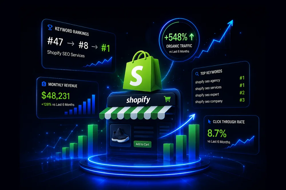 Shopify SEO results dashboard